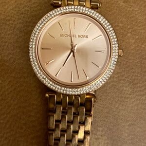Michael Kors Darci Rose Gold Dial With Diamonds Rose Gold Stainless Steel Strap